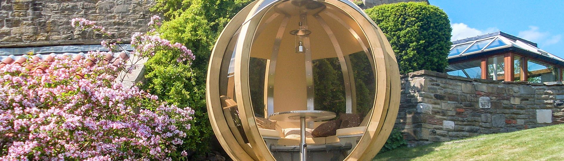 Ornate Garden Pod Rotating Lounger Garden Room