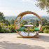 Innovative Covered Outdoor Seating Wheel Bench