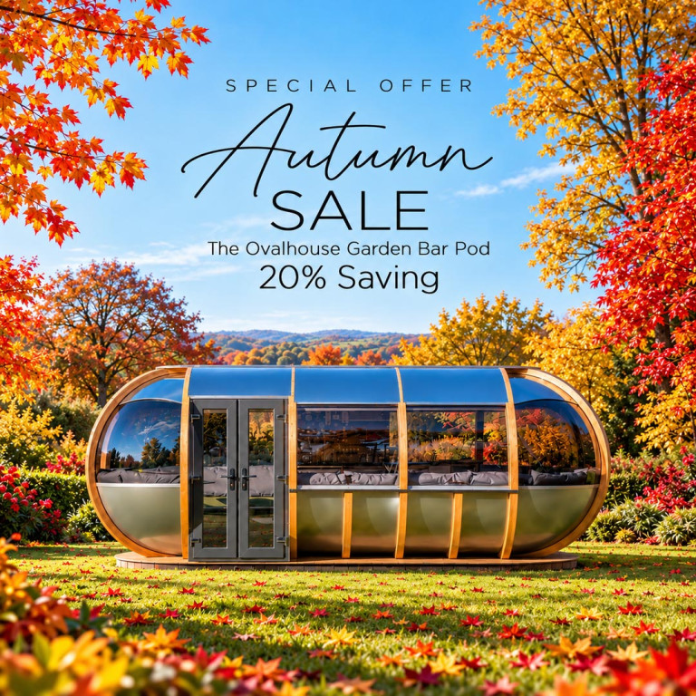 Ovalhouse Bar Garden Pod Autumn Sale Banner