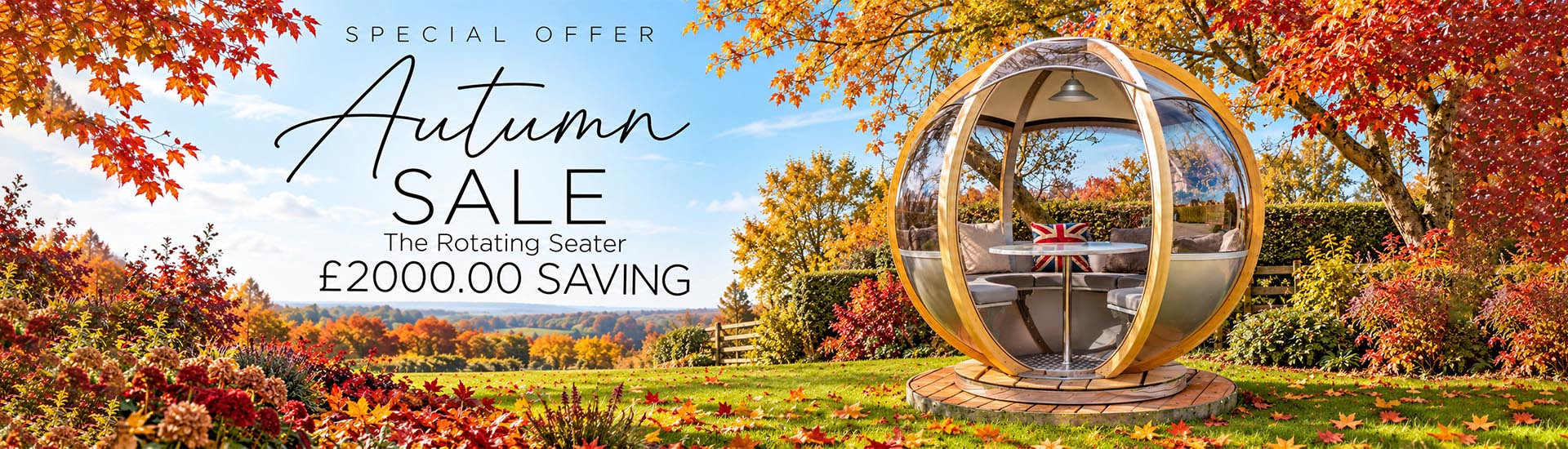 Rotating Seater Garden Pod Autumn Sale Save £2,000