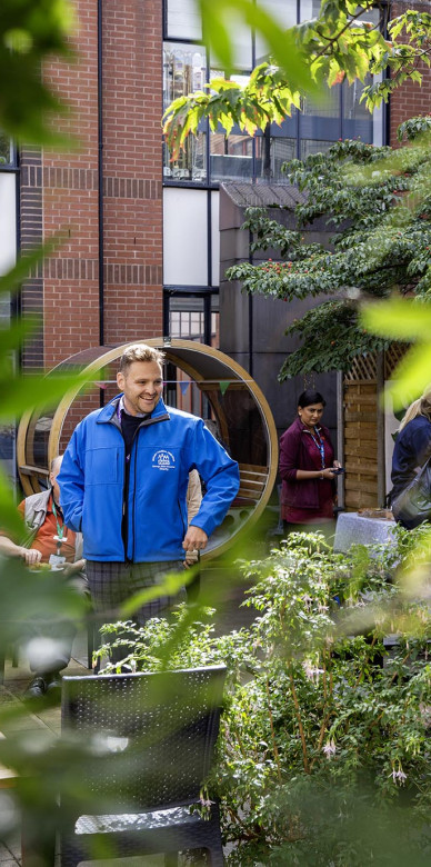 Ornate Garden Pod and Wheel Benches for Hospital Staff Wellbeing