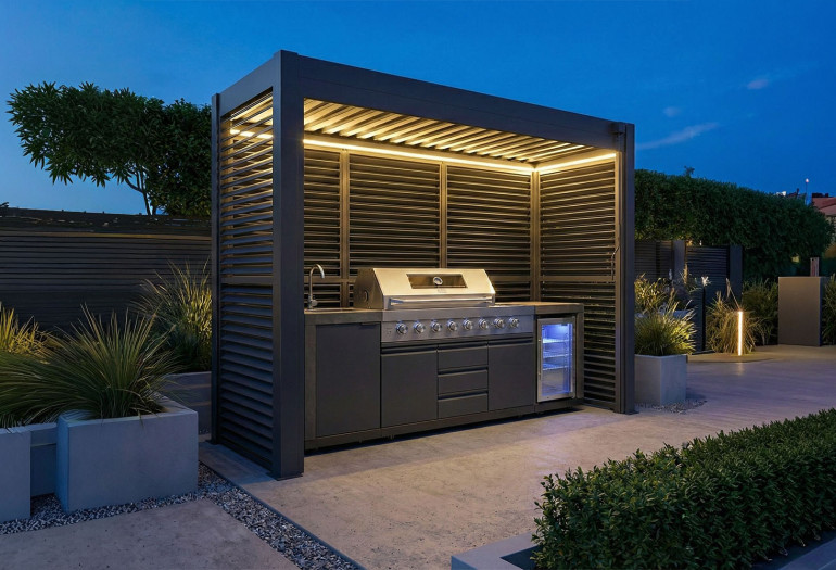 Outdoor Pergola with Kitchen