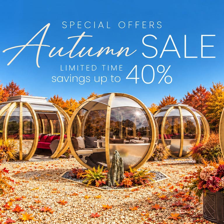 Ornate Garden Pods Autumn Sales Banner Save up to 40%